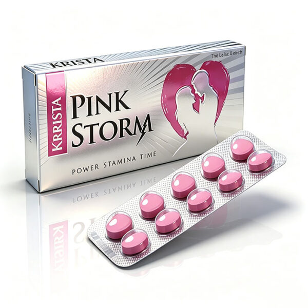粉色風暴-1 粉色風暴雙效犀利士 KRRISTA PINK STORM 外包裝盒正面 - 他達拉非60mg+達泊西汀60mg 雙效配方