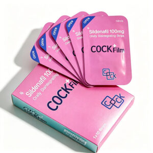 COCK Film威而鋼口溶膜 外包裝盒正面 - 西地那非100mg 智慧膜技術 10片裝