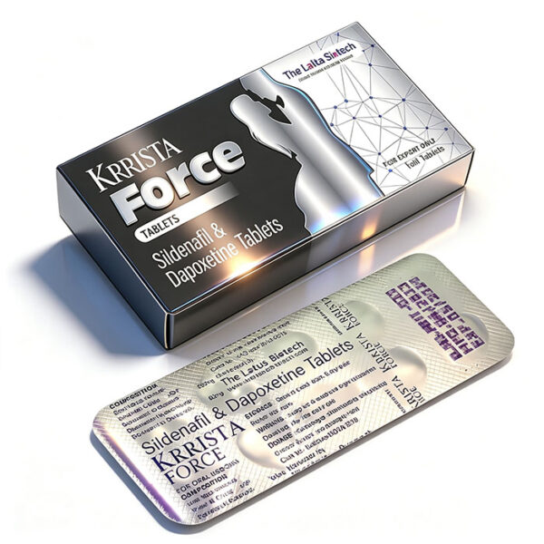 黑色風暴-3 黑色風暴超級威而鋼雙效片 Krrista Force 鋁箔單排藥板特寫 - 西地那非150mg+達泊西汀60mg