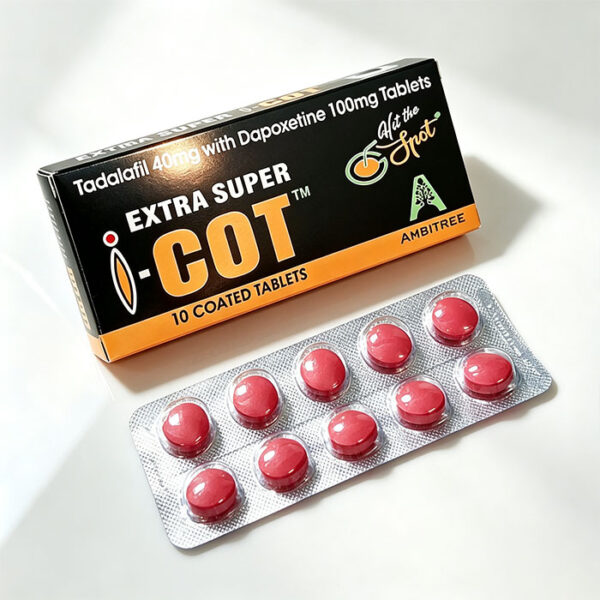 印度紅魔雙效犀利士 EXTRA SUPER I COT 鋁箔排裝與藥品規格 - 他達拉非40mg+達泊西汀100mg 10粒裝