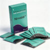 雙效綠膜口溶膜 Nirvalab 外包裝盒正面 - 他達拉非20mg+達泊西汀10mg 10片裝 印度KASO製藥外包裝盒正面特寫，綠色為主調的盒身印有「Nirvalab」品牌字樣與「Dual-Effect Green Film」標示，清楚標示雙效成分「Tadalafil 20mg & Dapoxetine 10mg」與「10 Films」規格，整體包裝設計簡潔清新，綠色視覺傳達天然、創新的產品形象。