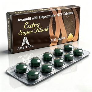 黑水鬼 Extra Super Avana 外包裝盒正面 - 阿伐那非+達泊西汀雙效片 1x10粒 印度AMBITREE