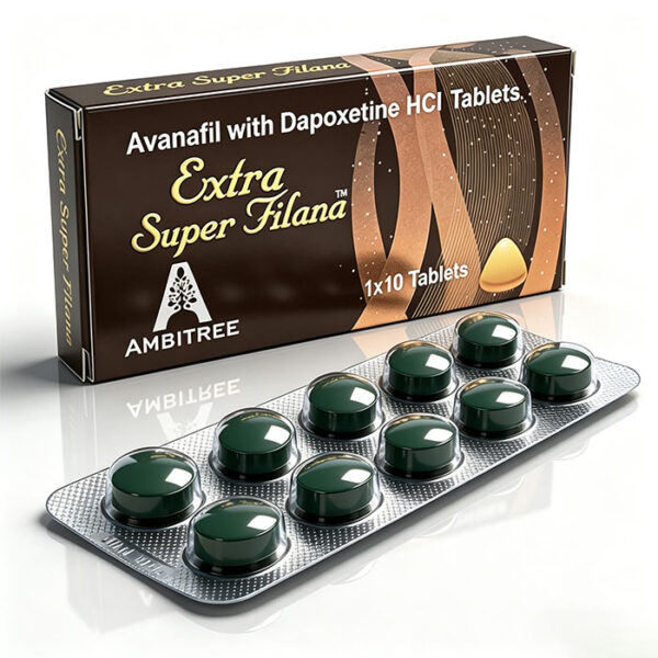 黑水鬼-1 黑水鬼 Extra Super Avana 外包裝盒正面 - 阿伐那非+達泊西汀雙效片 1x10粒 印度AMBITREE